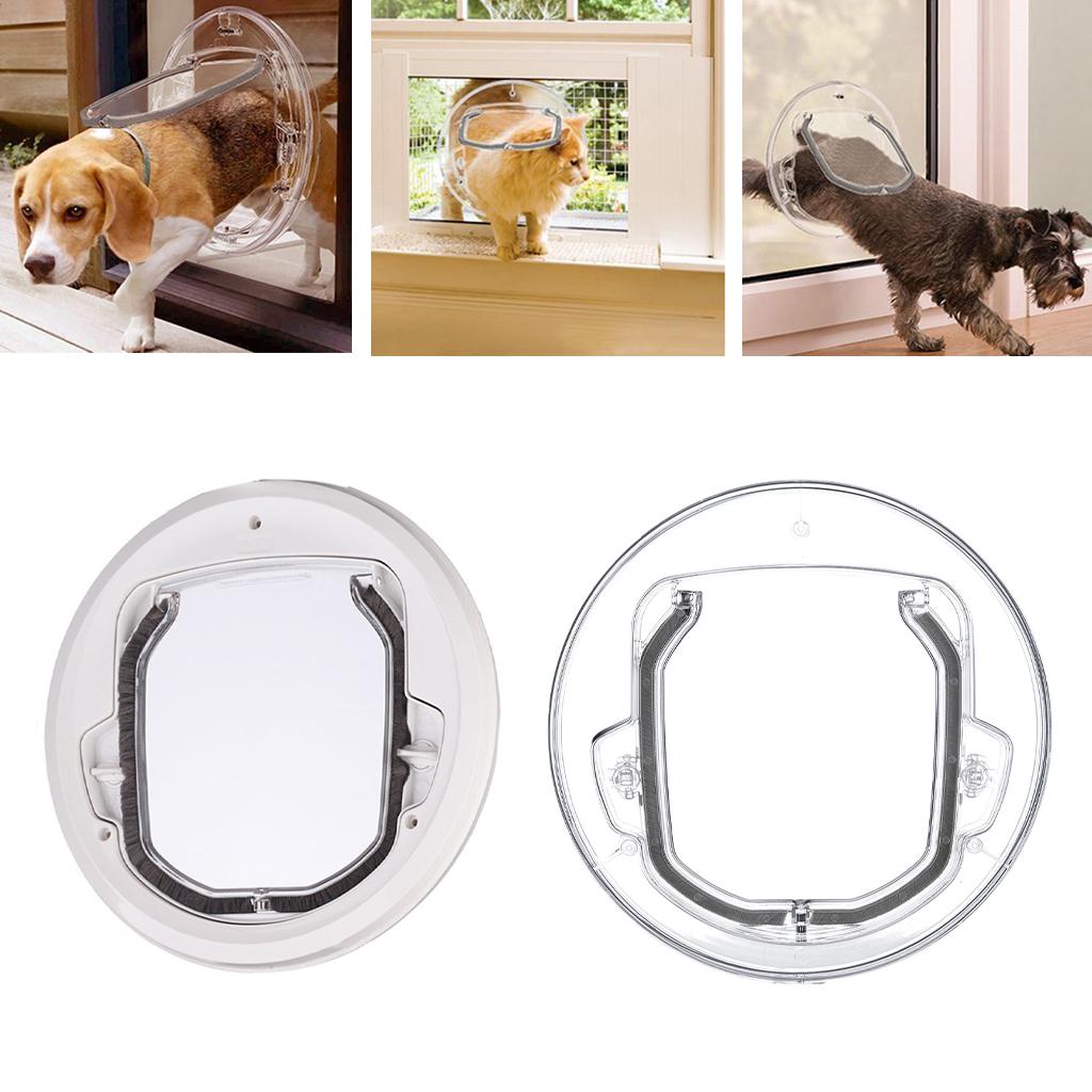 Dog Cat Flap Door Security Door for Sliding Glass Doors Window Gate with 4 Ways Lock Kitten Kitty Puppy Doggie Pet Supplies