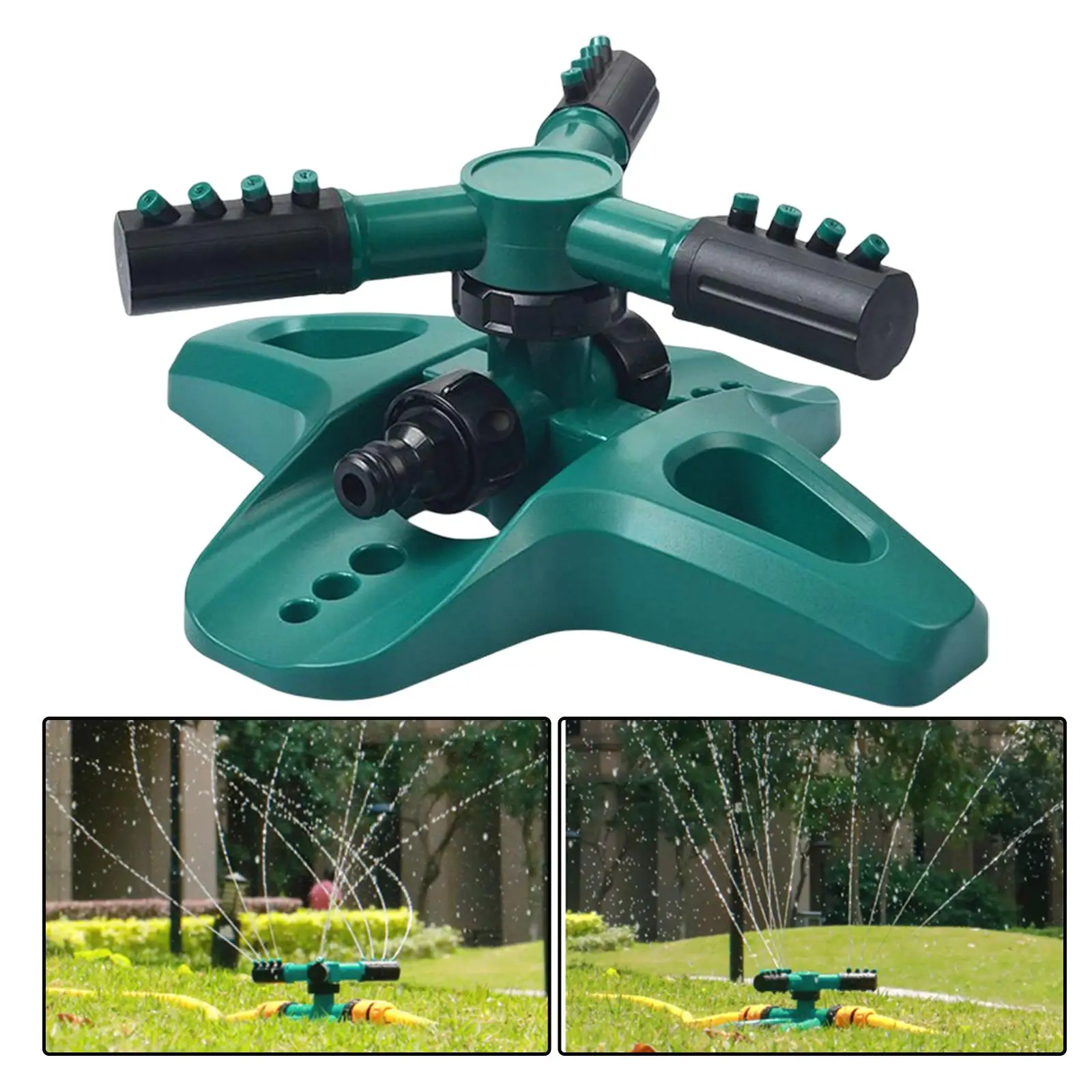 3 Arms Lawn Water Sprinkler Irrigation System Rotating Lawn Nozzle for Yard Lawn