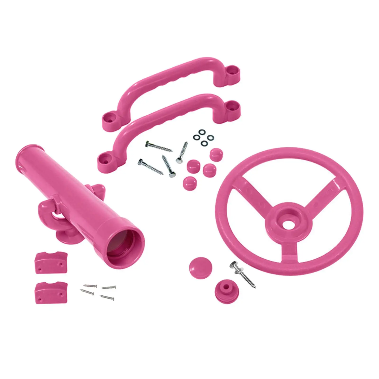 Playground Accessories Pink Set Pirate Telescope Steering Wheel Handle Bars for Tree House Backyard Swingset Jungle Gym Parts