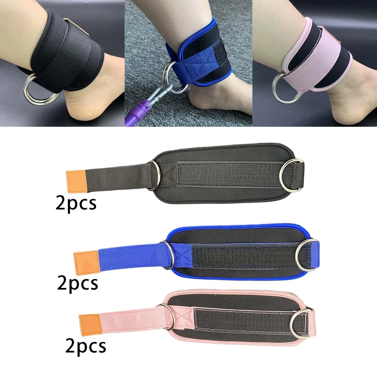 2Pcs Ankle Straps Cable Machine Attachments for Booty Hip Abductors Exercise