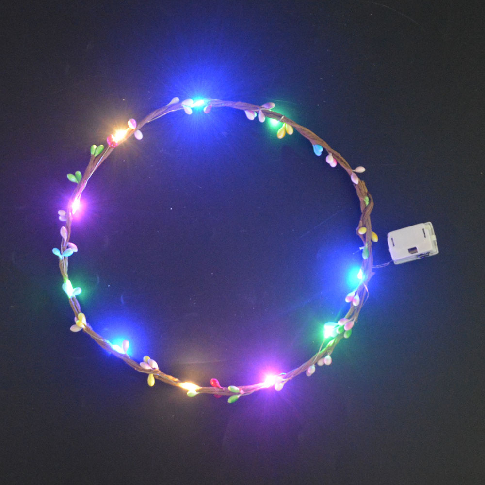 Girlande Krone Blume Stirnband Leuchten Neon Kranz Haarband Cosplay Geburtstag Glow Party Supplies Hochzeit Festival – Detail 2