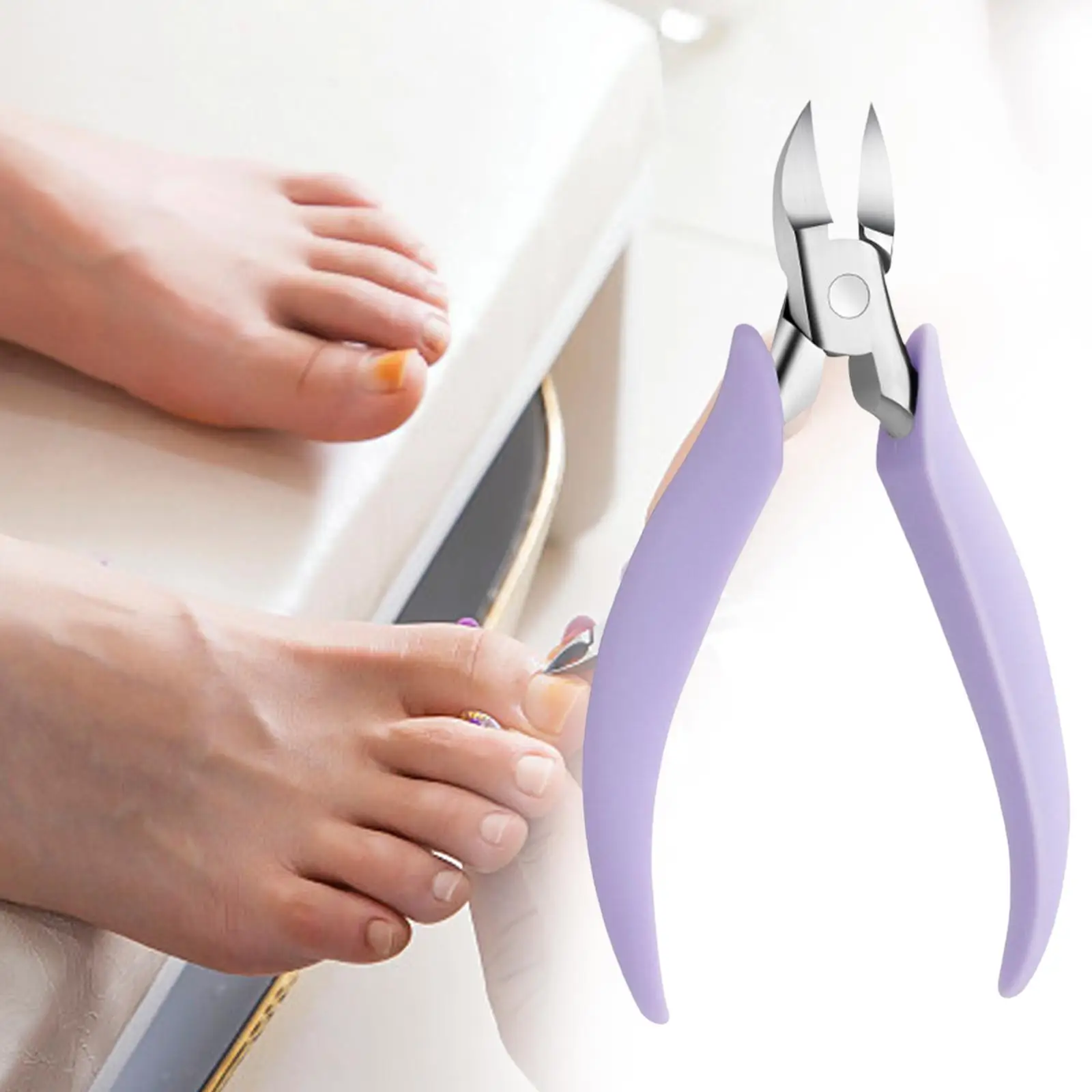 Toe Nail Clipper Trimmer Steel Cuticle Clipper with Advanced Precision Pedicure Tool for Seniors with Long Easy Grip Handle