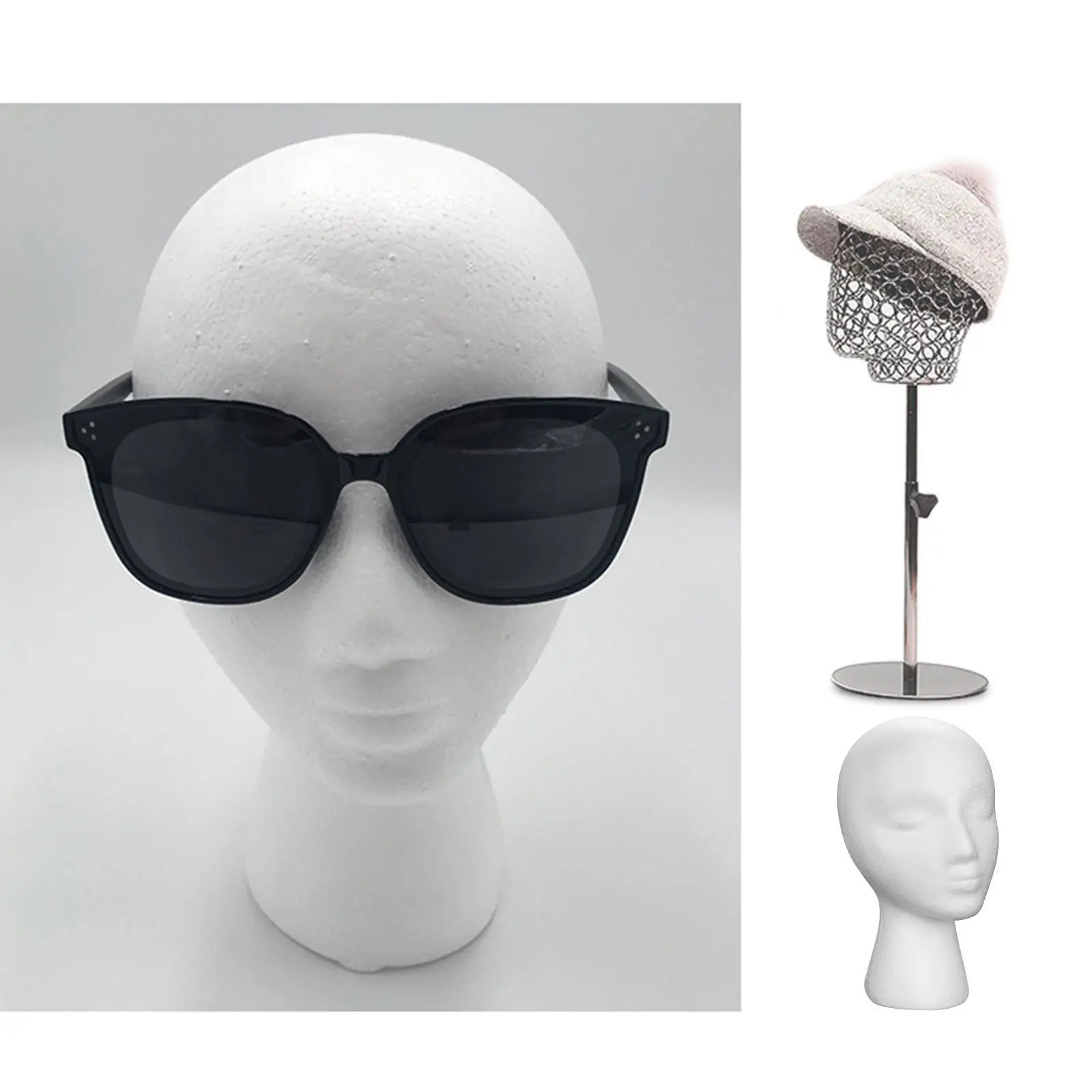 Female Foam Mannequin Head Hat Wig Display Stand Foam Mannequin Display Style Model and Display Hair Hats and Hairpieces