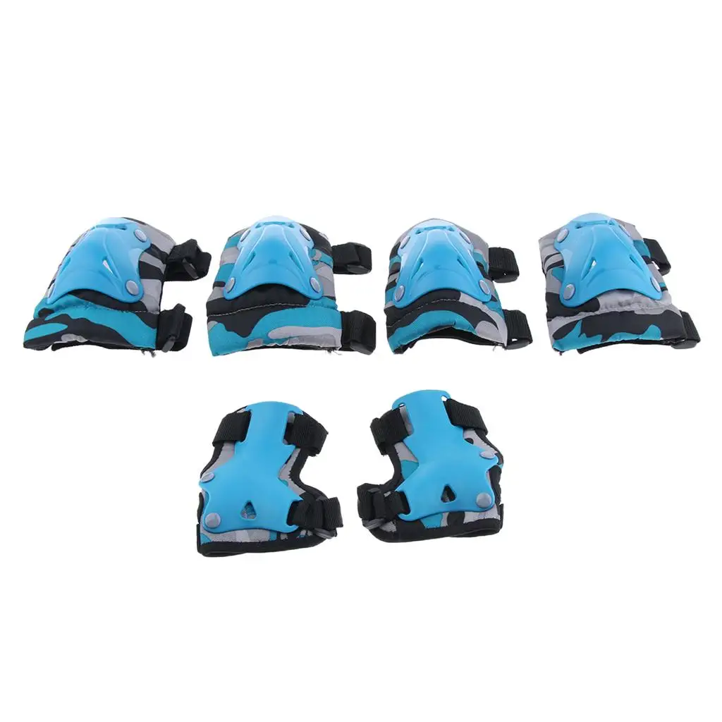 6 pieces skating bicycle protective gear safety knee elbow pad