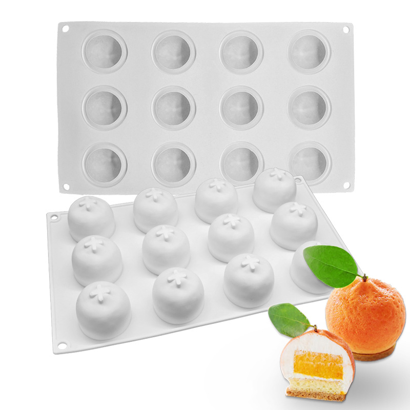 8 hohlraum Orange Silikon Form Obst Mousse Mould Citrus Kuchen Dessert Mouler Mandarine Gebäck Formen Küche Zubehör – Detail 1