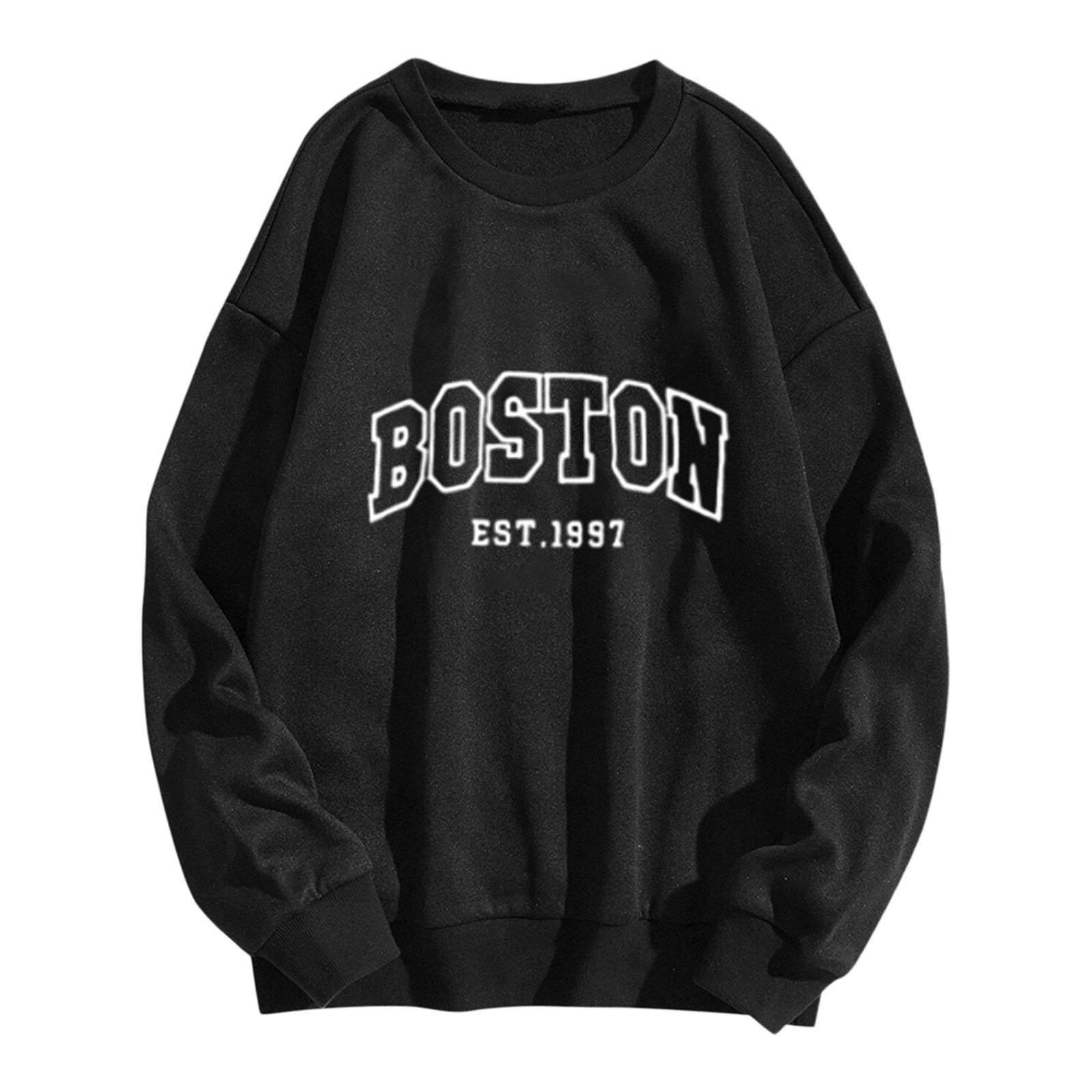 Moletom rosa estampado Boston City feminino, com