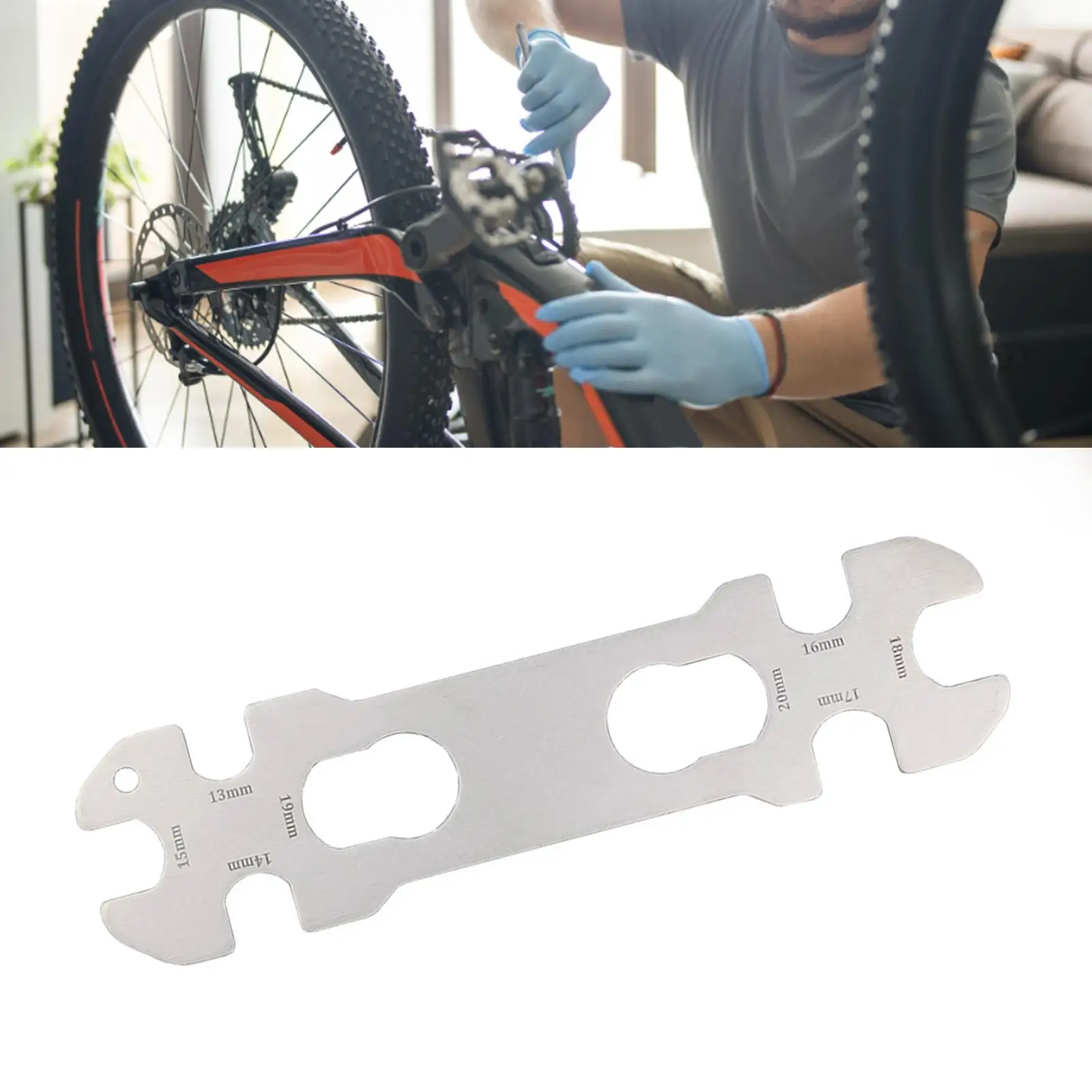 Bike Hub Wrench, Bicycle Cone Hub Wrench 8 Sizes Professional 13-20mm Bicycle Wheel Hub Tool, Cone Wrench for Cycling Tool