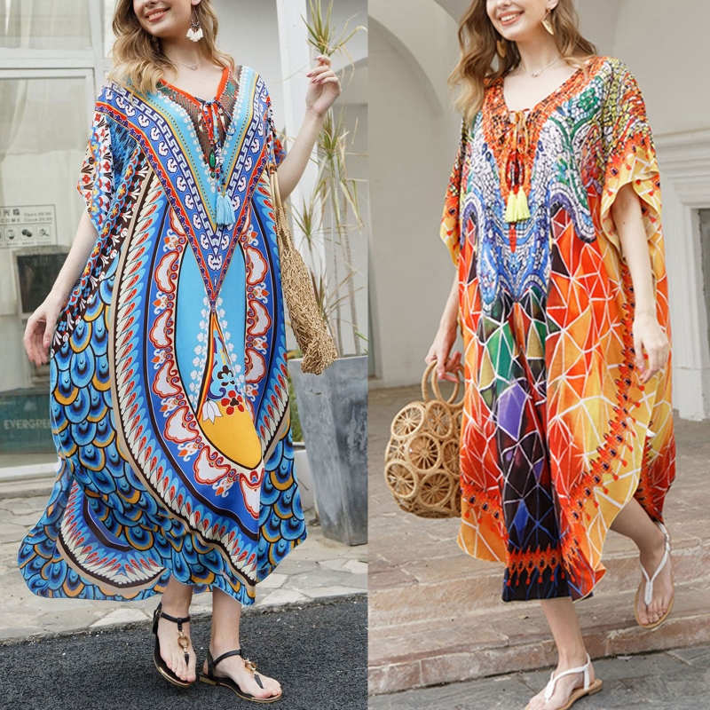 feminino beachwear kaftans turcos maiô longo cobrir caftan vestido de praia