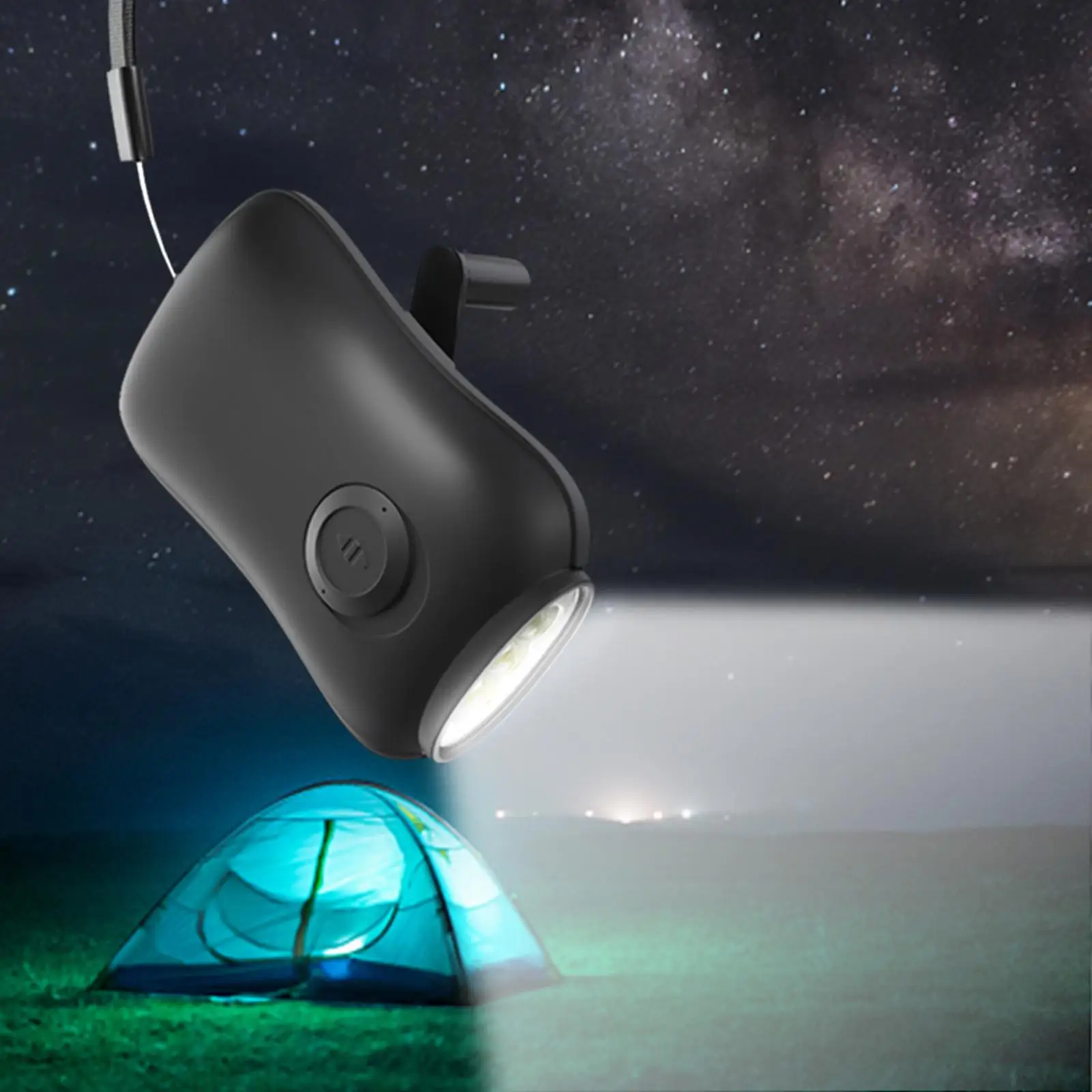 Portable Hand Crank Flashlight Camping Light Waterproof Handheld Flashlights for Camping Hiking Outdoor
