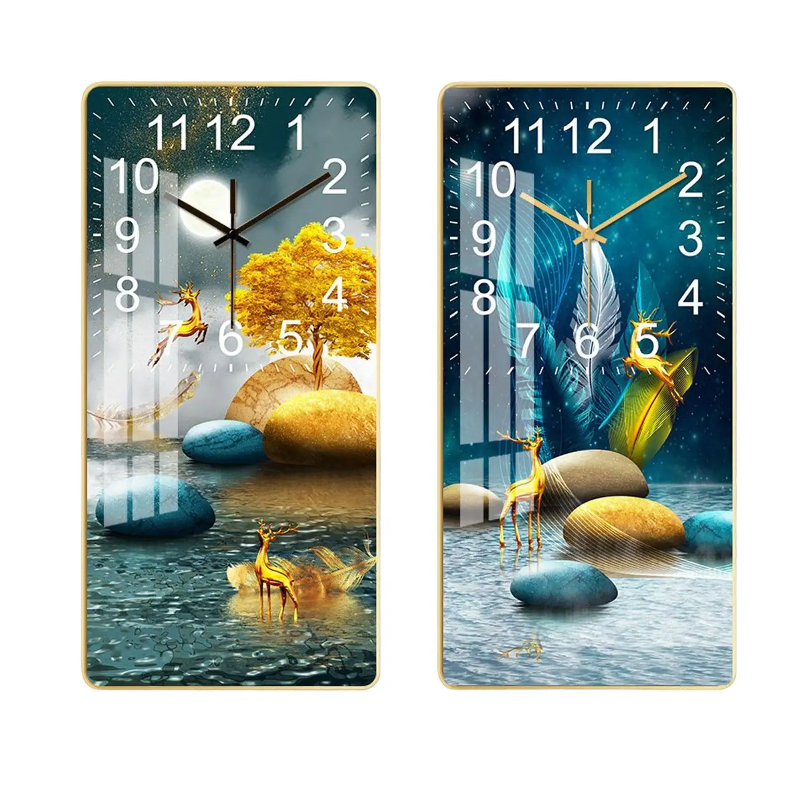 Creative Ceramic Wall Clock Wall Art Decor Bathroom Landscape Hanging Clocks