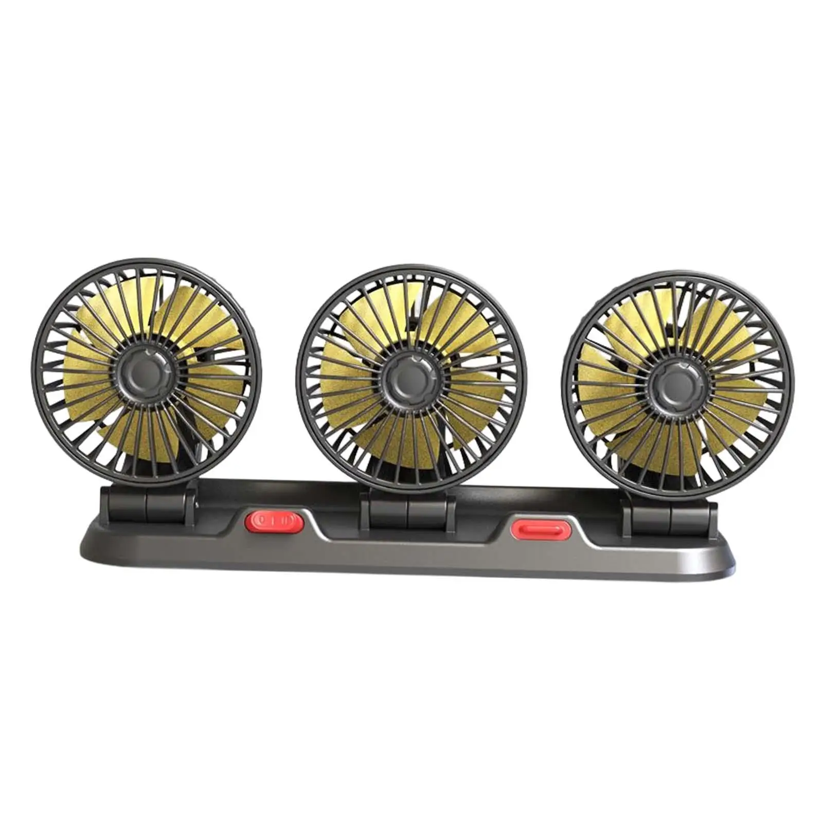 Car Air Circulation 360 Rotation 3 Head Powerful Auto Car Fans Personal Cooling Vehicle Fan Quiet for Bus Van Truck