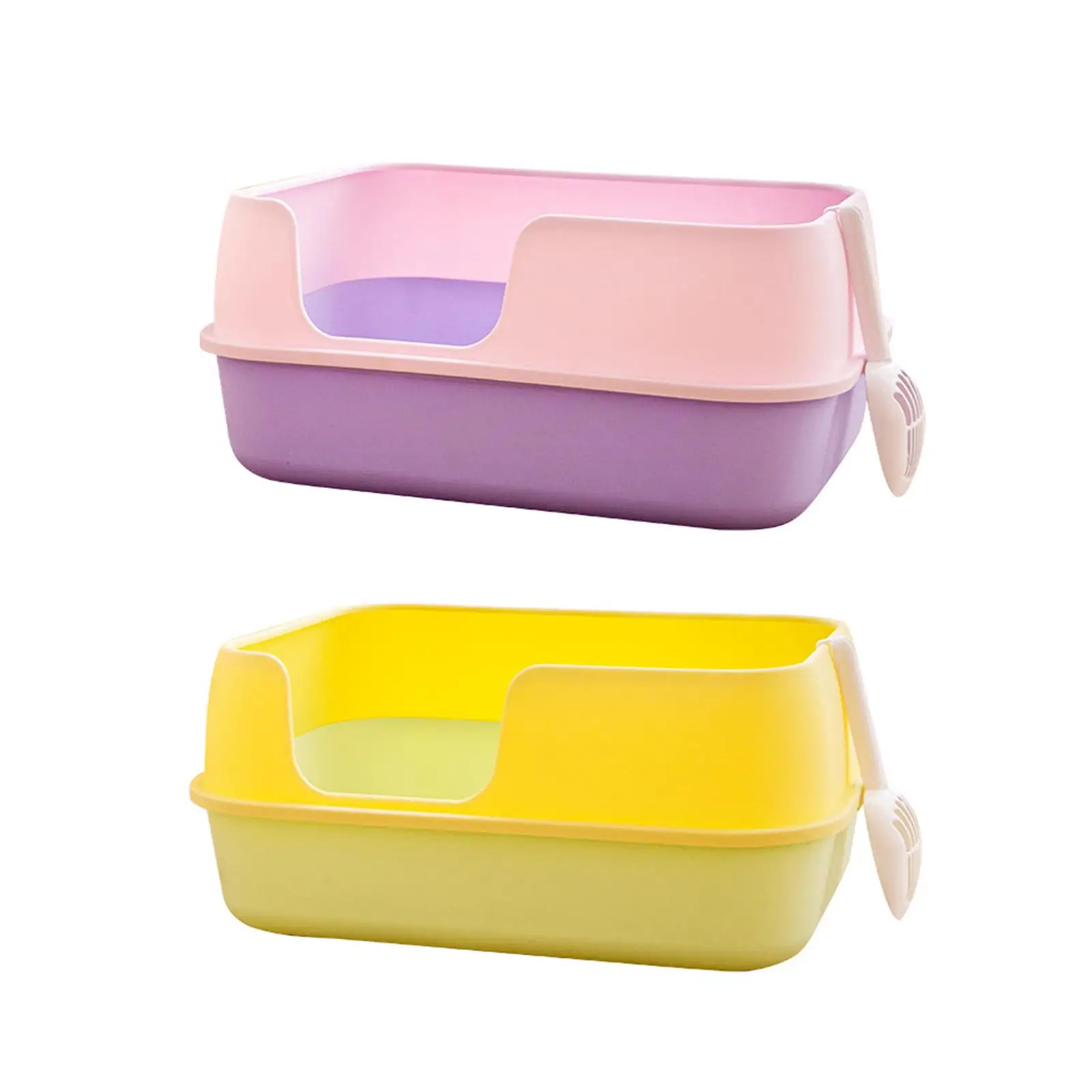 Cat Litter Box Bedpan Easy Clean Comfortable High Sided Kitten Toilet Travel Litter Tray for All Kinds of Cat Litter Small Pets