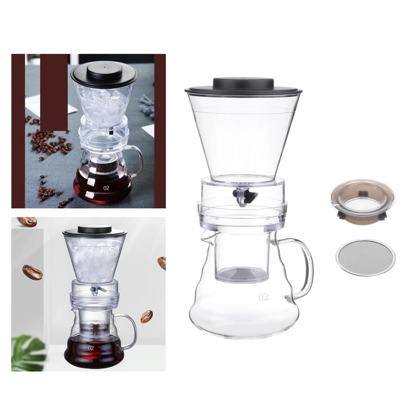 Manual Ice Drip Coffee Pot Coffee Brewer for Home Portable