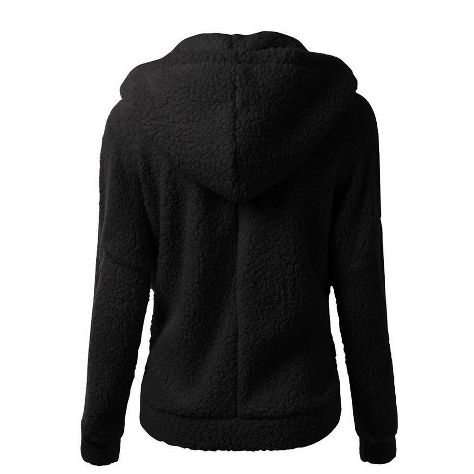 Title 10, Women Fleece Hooded Jacket Solid Lamb Cashmere ...