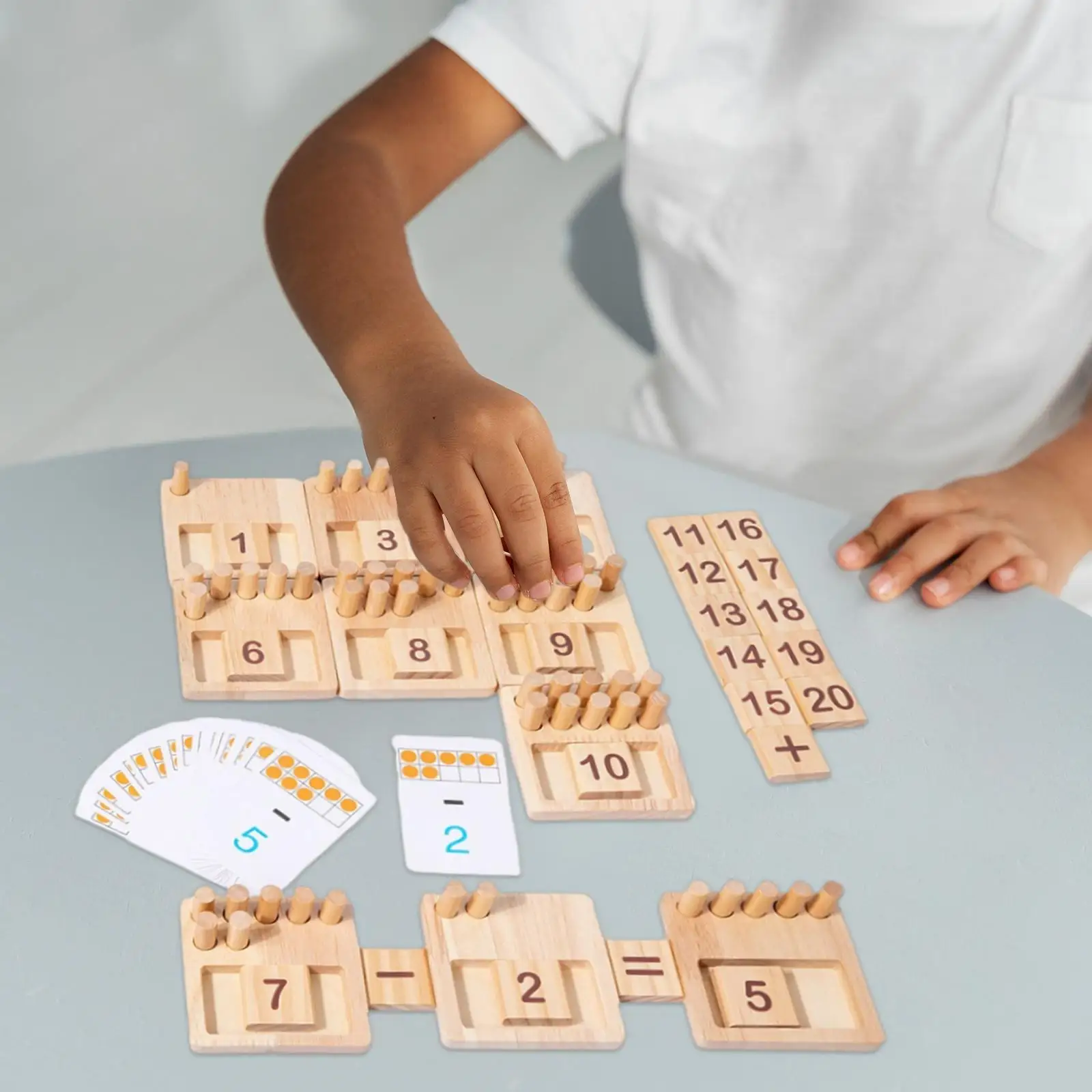 Number Counting Game Math Toy Calculation Math Wood Counting Rods with Cards for Children Baby Children Birthday Gifts