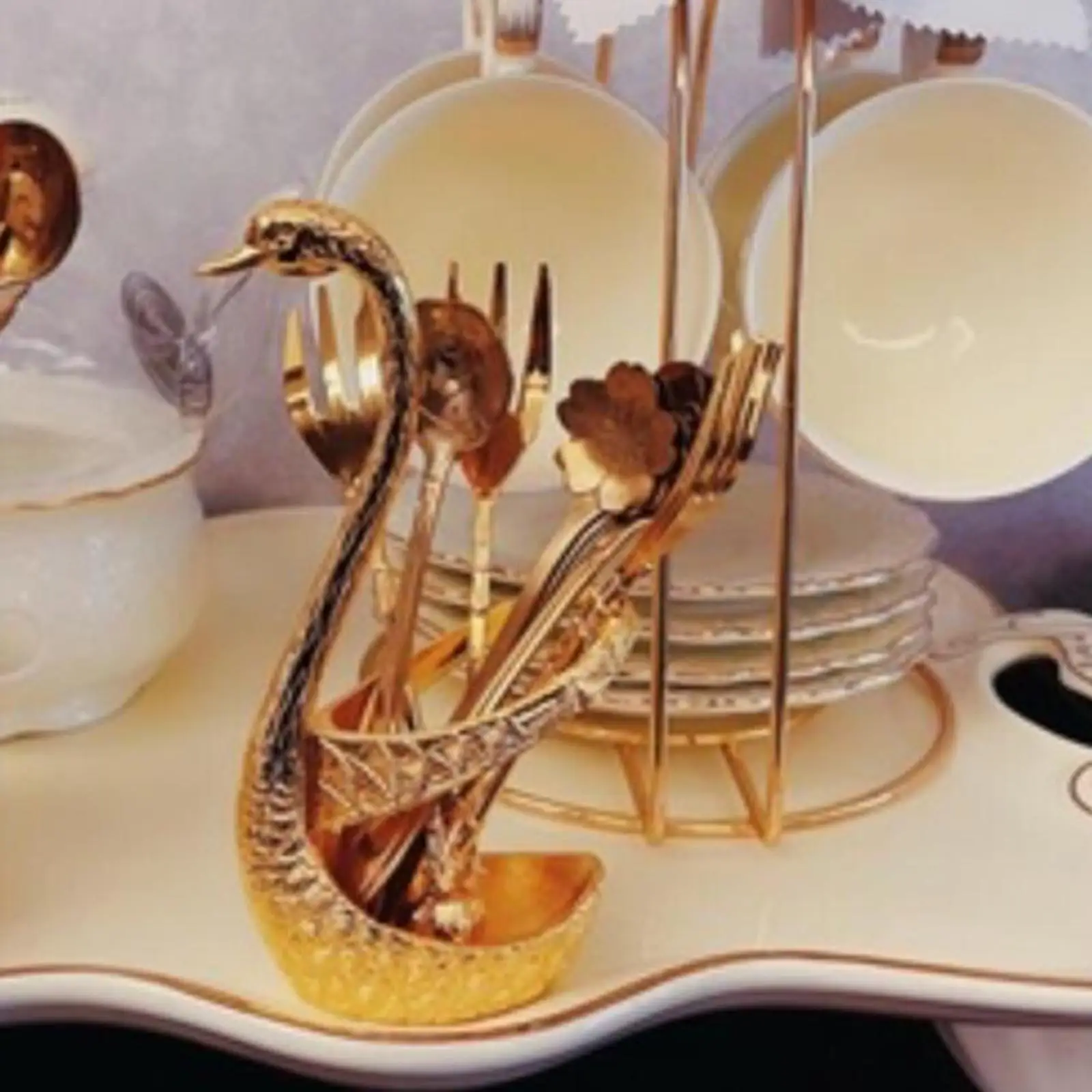 Countertop Swan Tableware Coffee Spoon Holder Only Organizer Easy to Clean