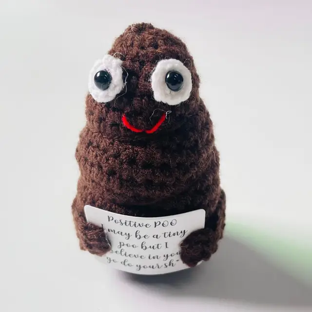 Positive Poo Knitted Doll Craft Gift Inspired Toy Interesting Knitted Poo  Doll for Home Decor Desktop Holiday Christmas Birthday - AliExpress