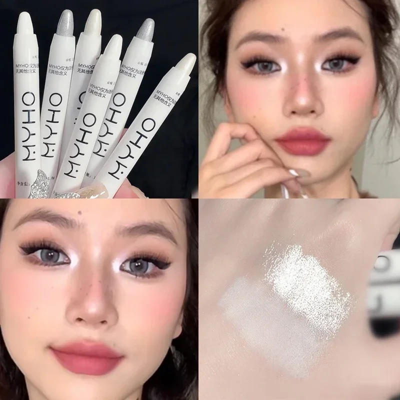 Best of Brightening Lying Silkworm Highlighter Pen Longlasting Waterproof Smooth Matte Pearlescent White Silver Eyeliner Eyeshadow Stick Reviews & Tips