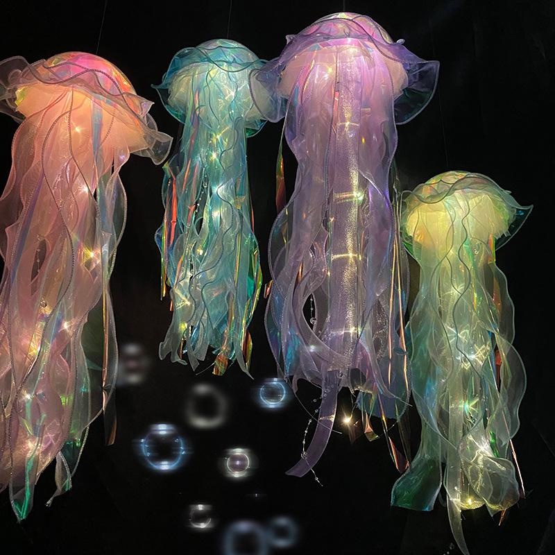 Description Picture 6 of item1pc New Jellyfish Light Portable Lantern Girl Room Atmosphere Decorative Light Bedroom Night Light Party Home Decoration