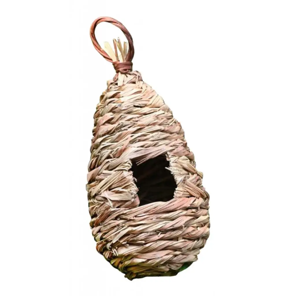 Hibiscus Grass Hanging Birdhouse Pet Parrot Straw Bird Nest Tree Decoration