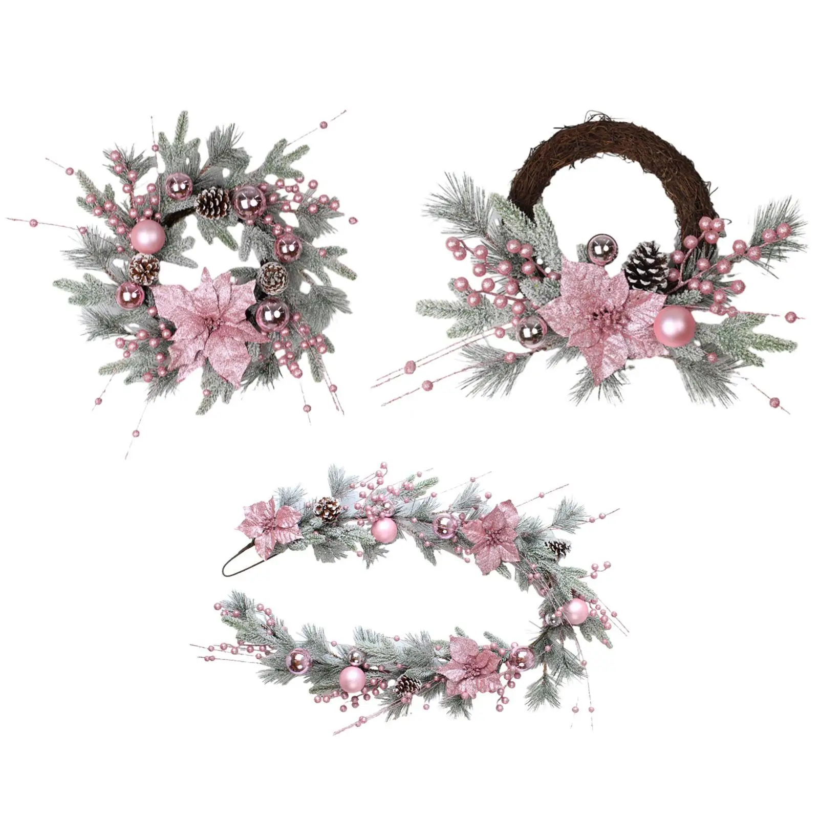 Christmas Wreath Holiday Garland Decoration for Wedding Office Living Room