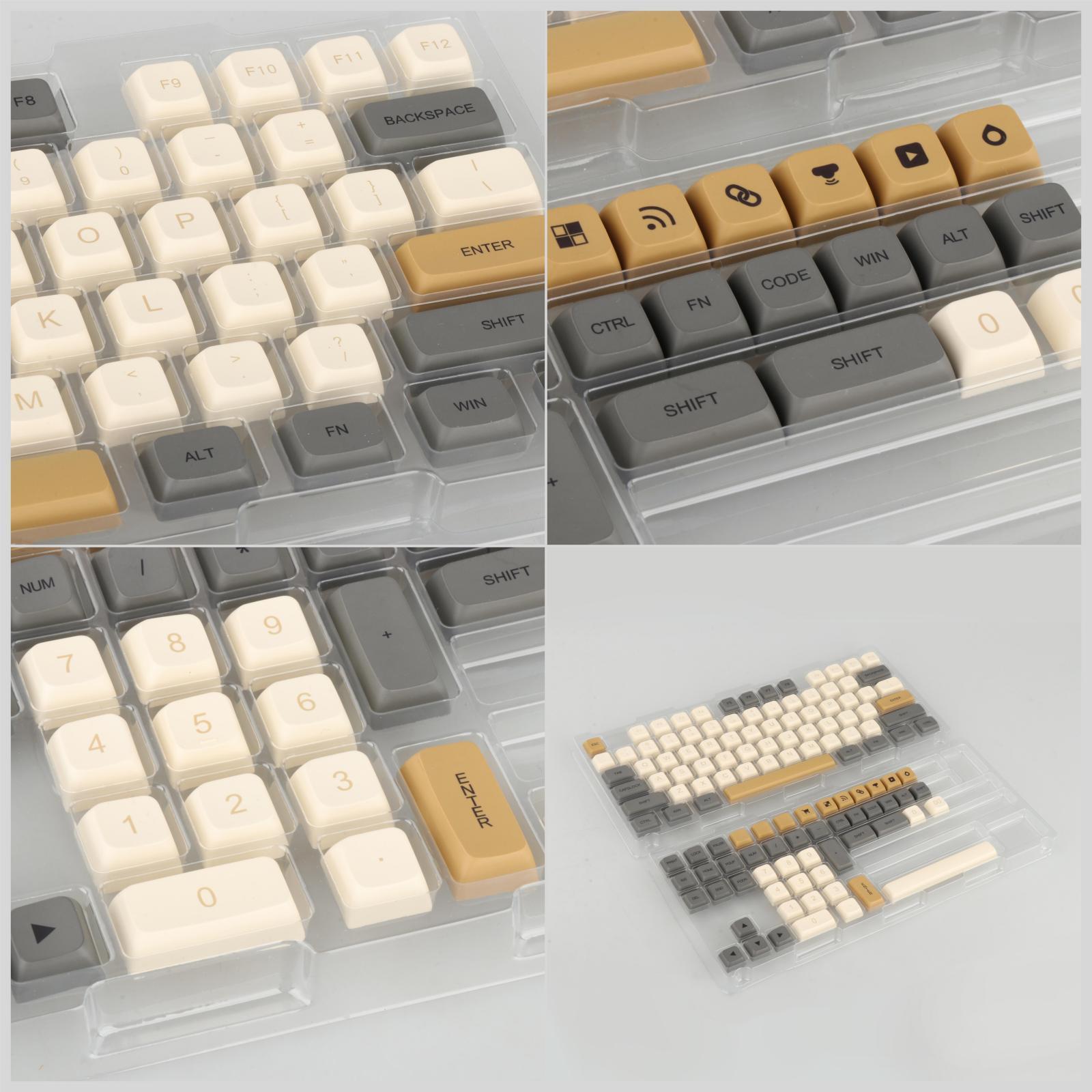 125 Keys PBT Keycaps with Storage Box Dustproof Waterproof Mechanical Keyboard Keycaps for Cherry MX Switch Laptop Computer