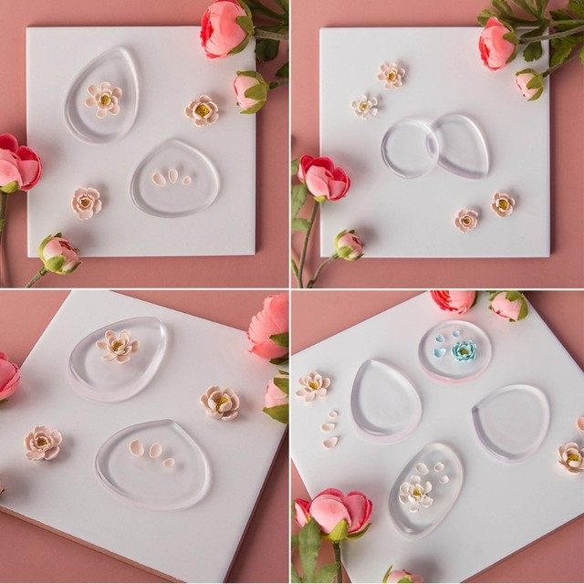 Mini Silicone Mat Transparent Craft Mat for Clay Petals, Non-slip