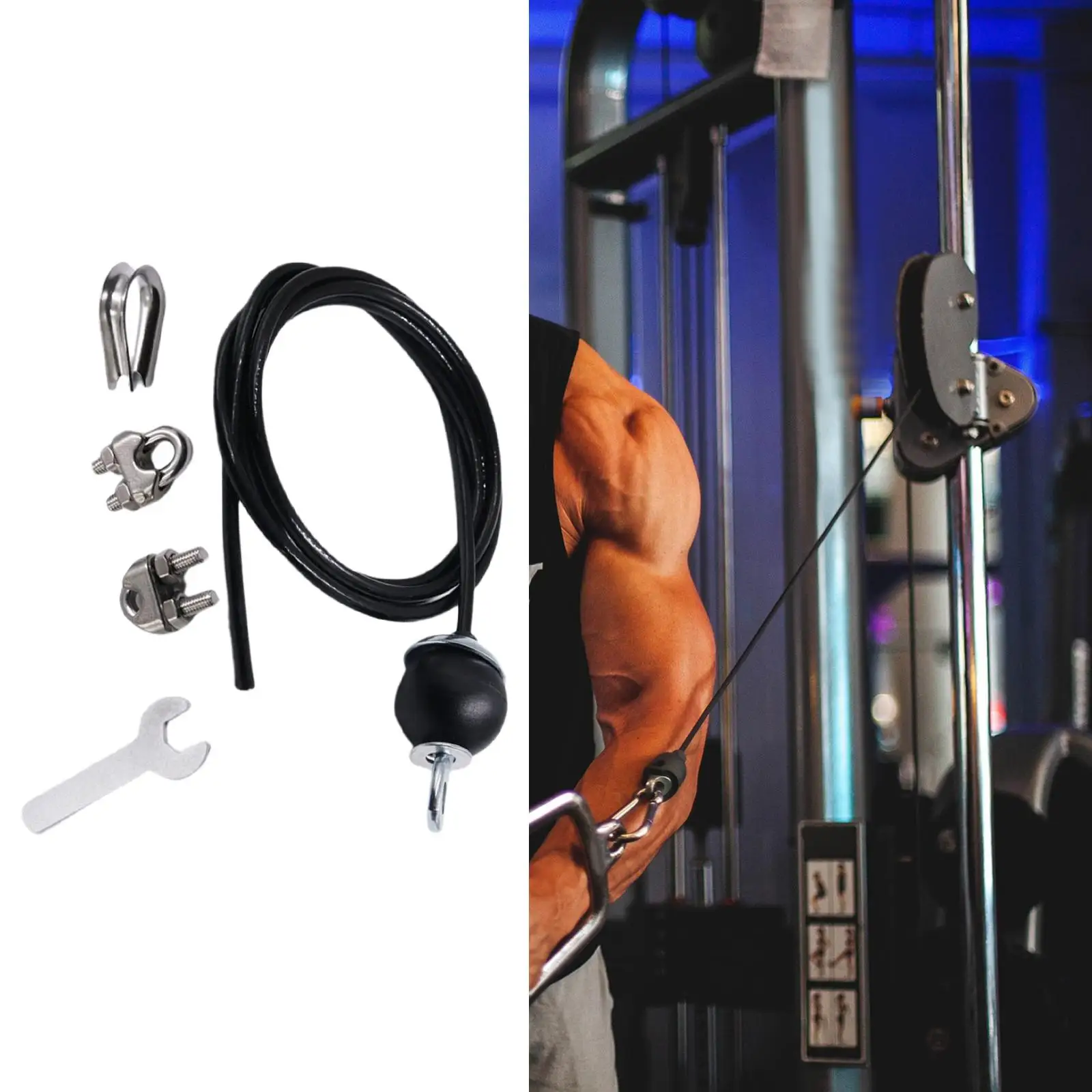 Steel Wire LAT Pull Down Cable Replacement Reel Cable for Gym
