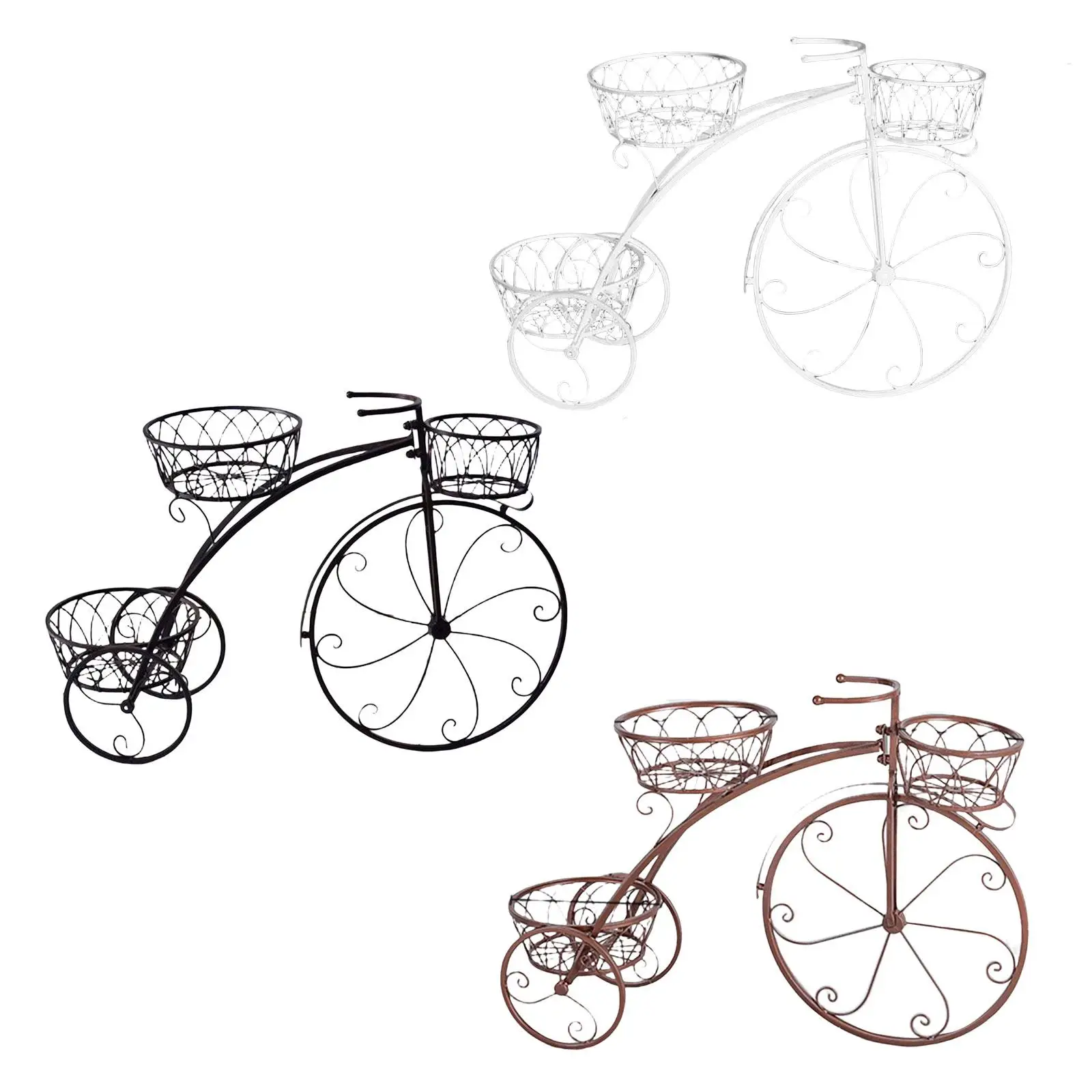 Bicycle Flower Rack Multipurpose Metal Decorative Storage Shelf Display Rack Bicycle Plant Stand for garden Room Fence