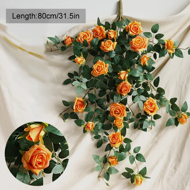 Artificial flowers rose vine 175cm/69in Hanging Plants Silk Garland Green  Plant Home Garden Wall Fence Wedding Birthday Decor - AliExpress