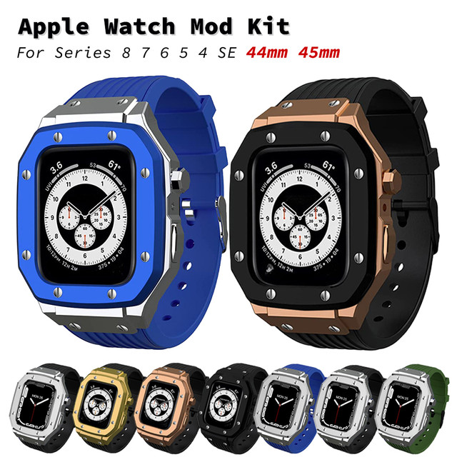 Only Band Luxury case+Strap For Apple Watch band outlet Series 7 45mm Modification Kit