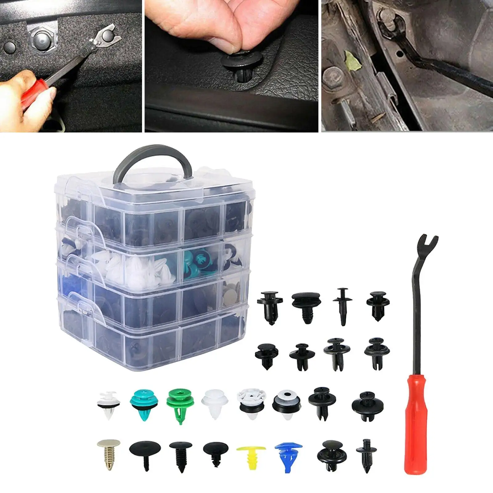 620pcs/Set Boxed Car Plastic Retainer Clips Auto Bumper Clip Repair Parts Liner Clips Kit 24 Kinds Common Sizes