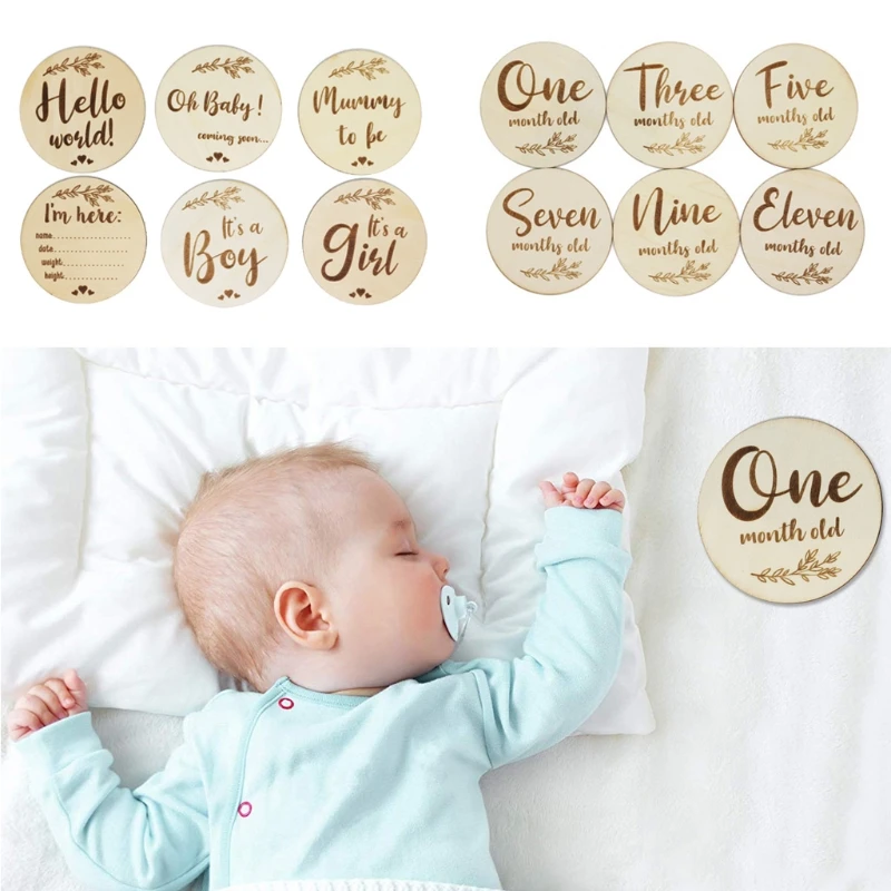 baby gifts australia personalised Baby Monthly Wooden Cards Newborn Shower Gifts Sets Monthly Milestone Cards First Year Growth Photo Props newborn family photos