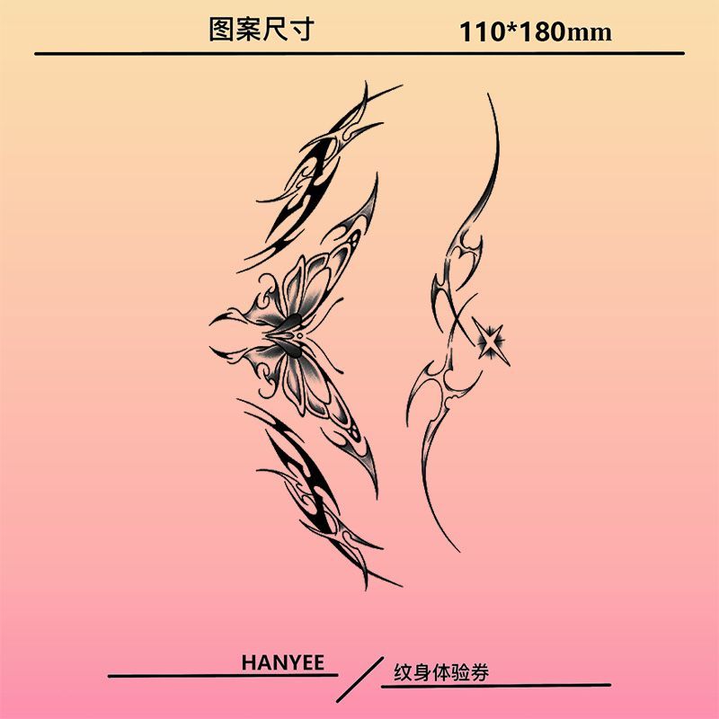 Kräuter Sucubus Schmetterling Tattoo Aufkleber für Frauen sexy Kunst temporäre Tattoos dauerhafte wasserdichte Bauch gefälschte Tattoo Aufkleber – Detail 3