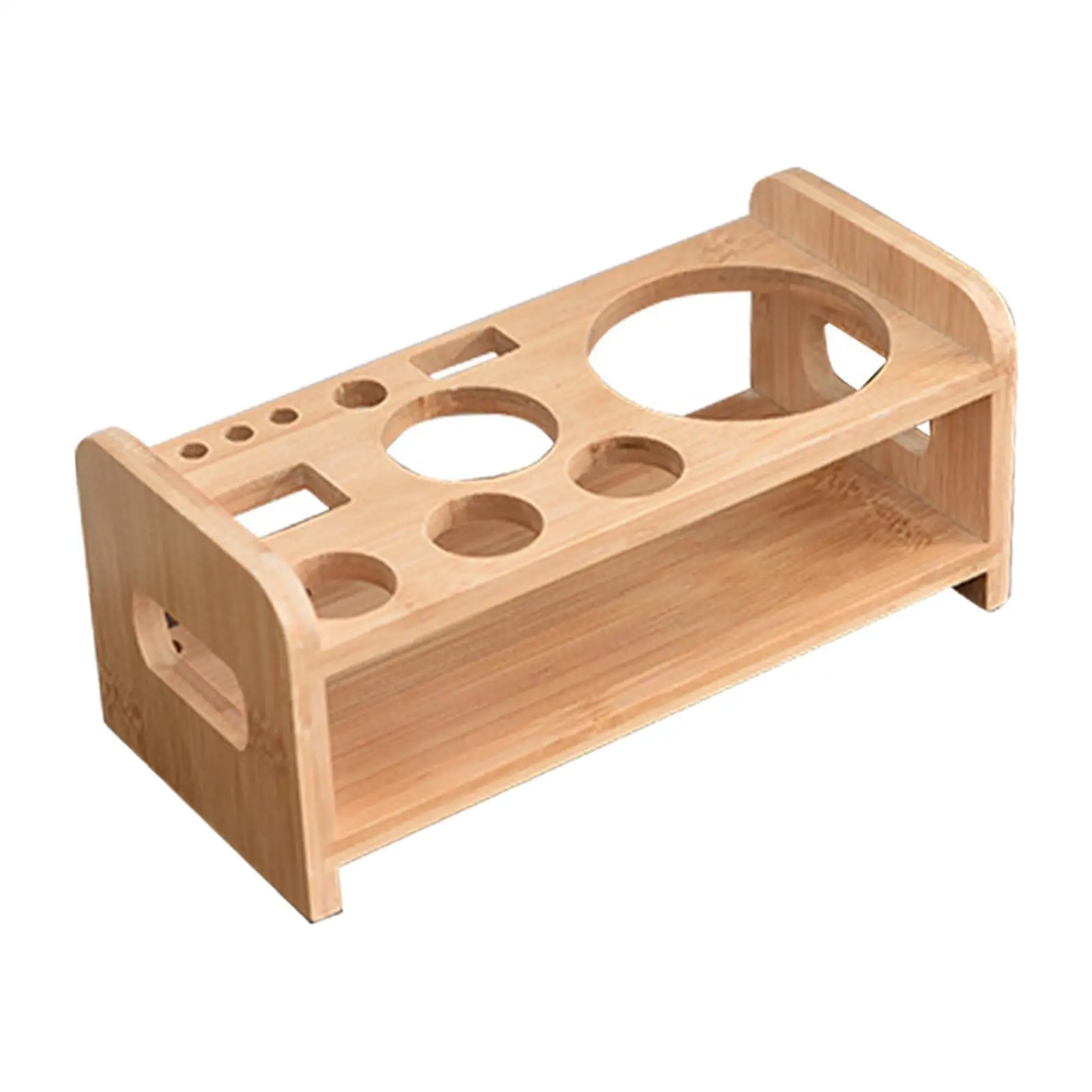 Bartending Tool Stand Wooden Display Stand Tabletop Durable for Bar Bartender Tool Organizer Multifunction Cocktail Shaker Rack