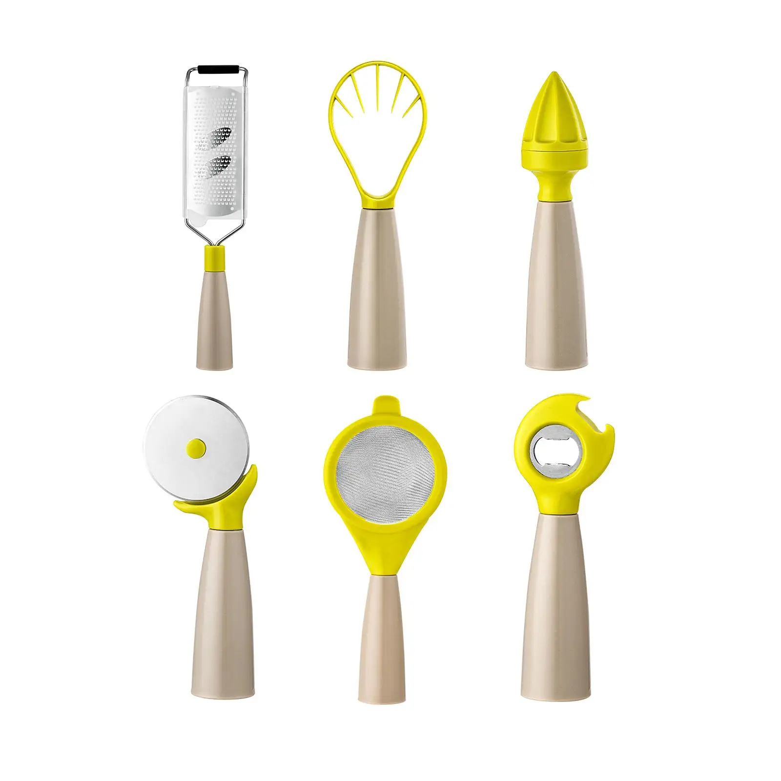 6Pcs Kitchen Tools Set Fruit Extractor Strainer Juicer Bottle Opener Space Saving for Garlic RV Cheese Vegetable Accessories
