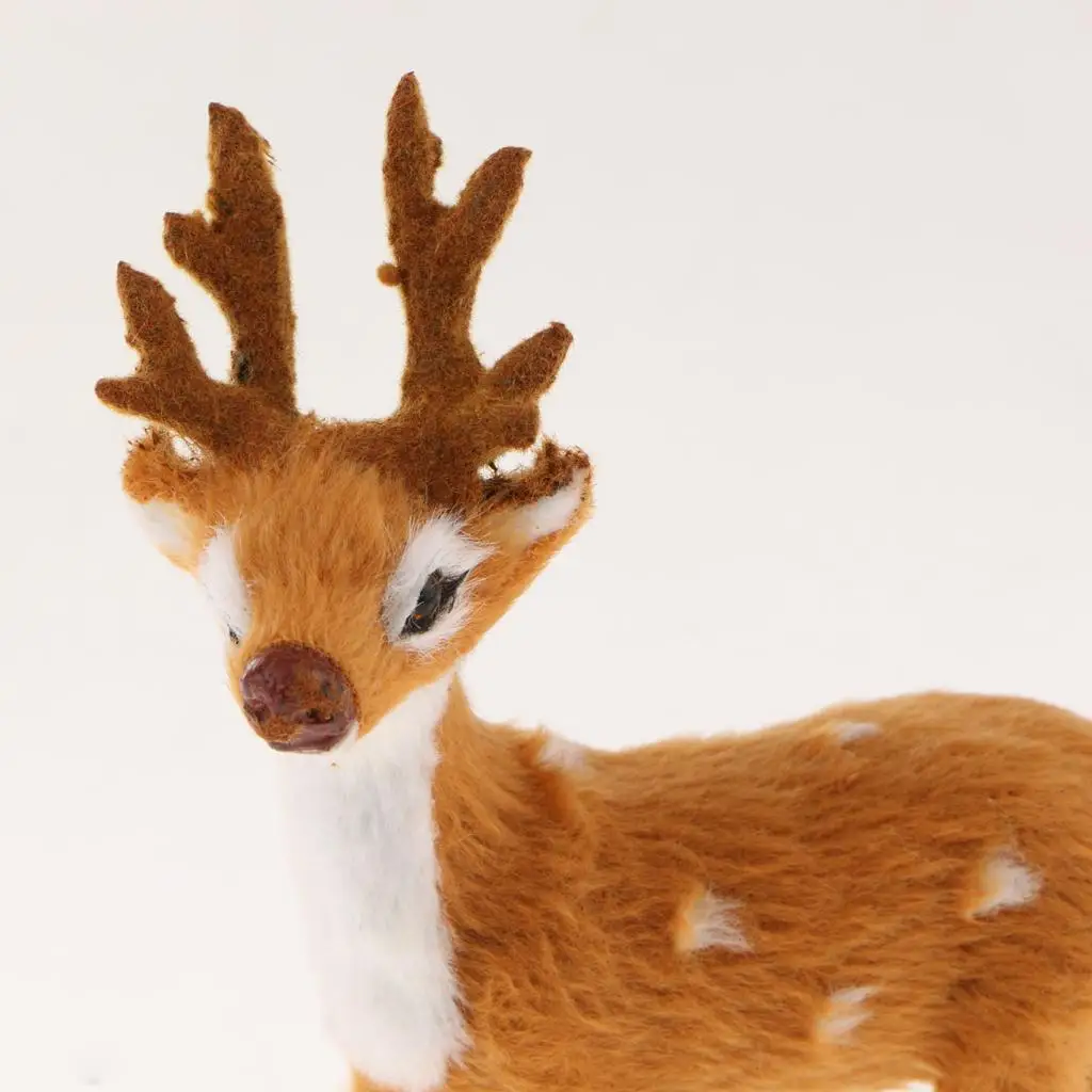 Miniature Realistic Deer Figurines Reindeer Animal Figures Toys for Christmas