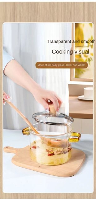 Thick Bottom Pots Fine Stewed Dial Cooking Pots Glass Band Cover Clear  Cooking Ustenes Of Cuisine Double Ear Handle Glass Pan - Cookware Sets -  AliExpress