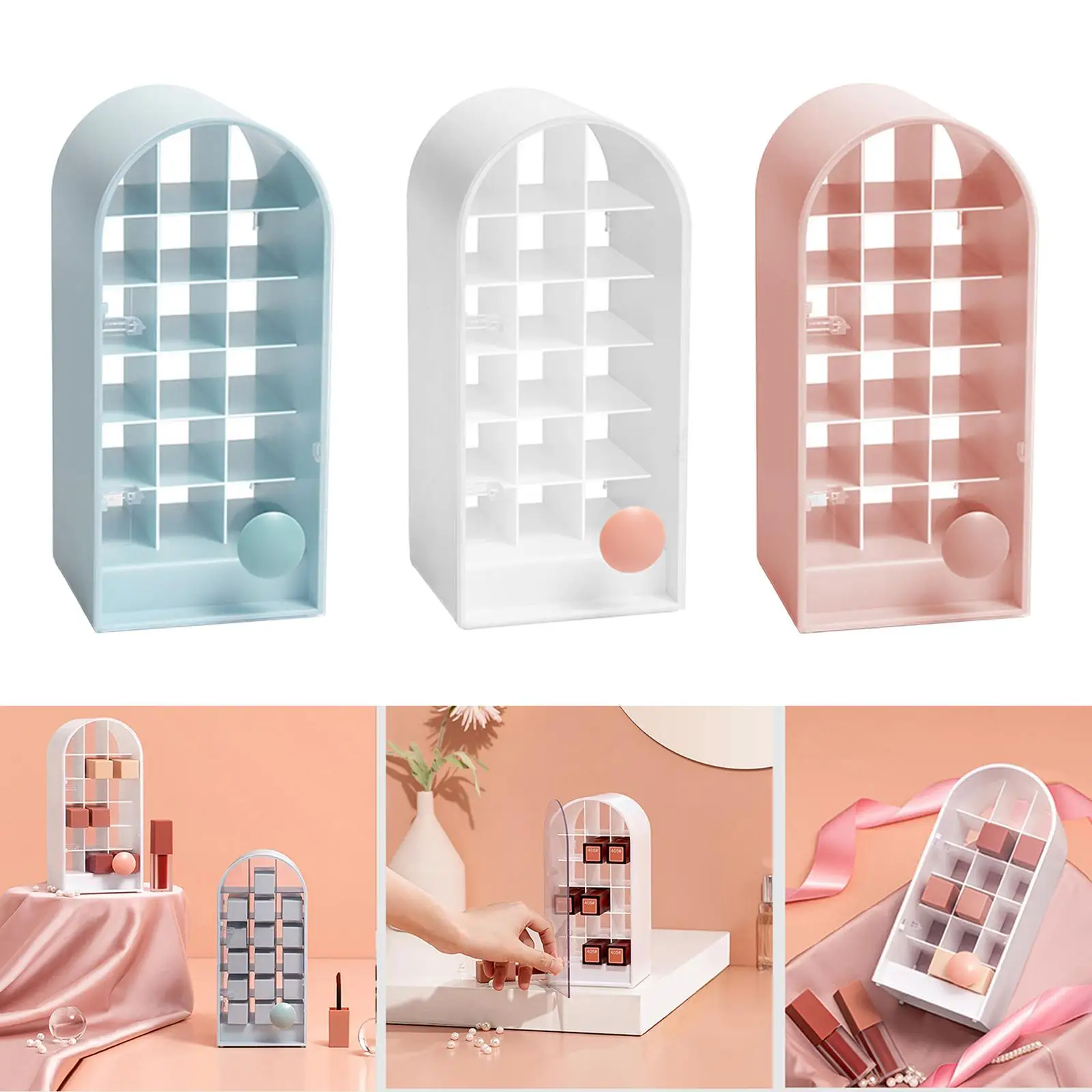 18 Spaces Lipstick Holder Storage Stand Decoration for Dresser Countertop Display Stand for Lip Glosses Lipsticks