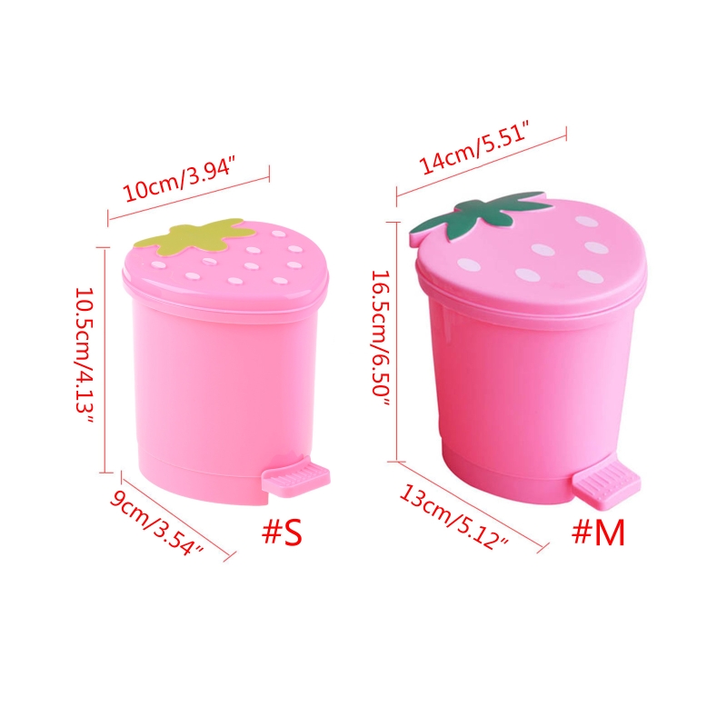 Title 6, Mini Strawberry Trash Can with Lid Cartoon Cute...