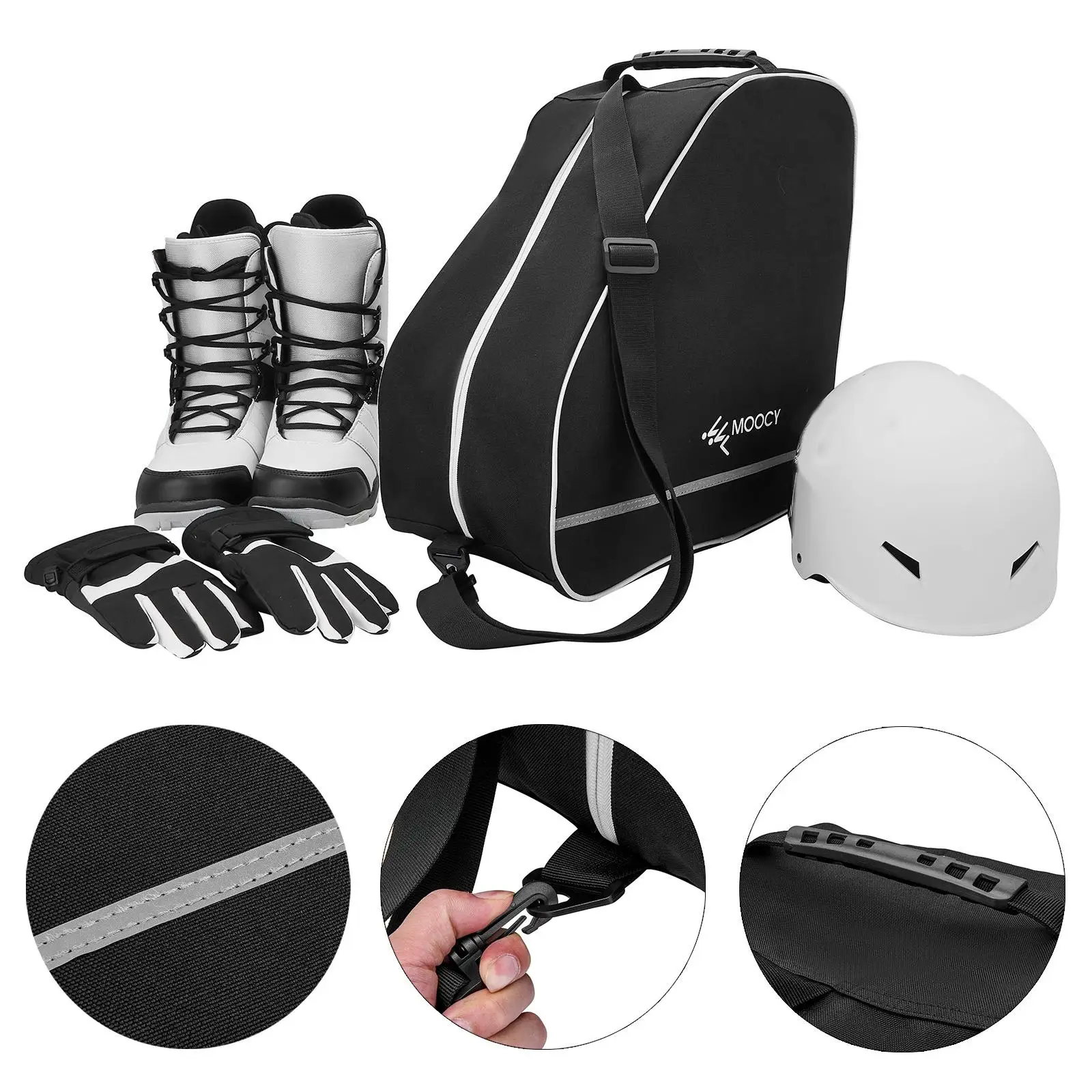 Skiing Boot Bag Travel Easy to Carry for Riding Gloves Outdoor Activities Winter Sports