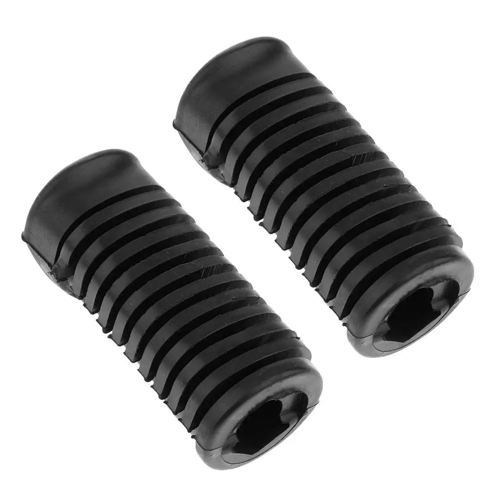 1 Pair Motorcycle  Rubber Footrest Pedal Foot Peg Footpeg Cover for  CG125 - Black