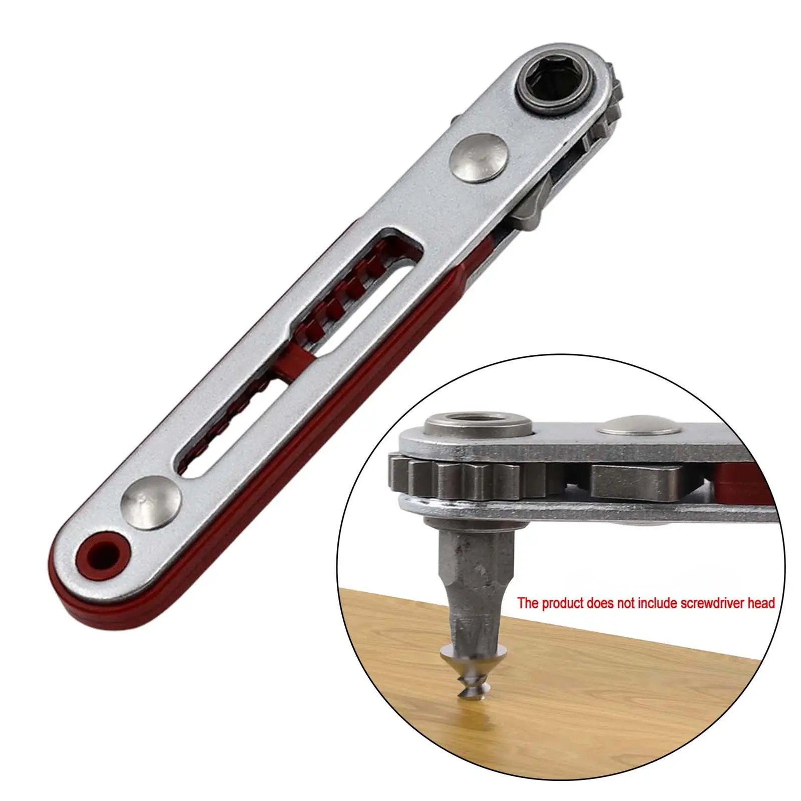 High torque Socket Hex Screwdriver with Two Heads 1/4 Low Profile Head Ratchet Wrench Mini Ratchet Wrench