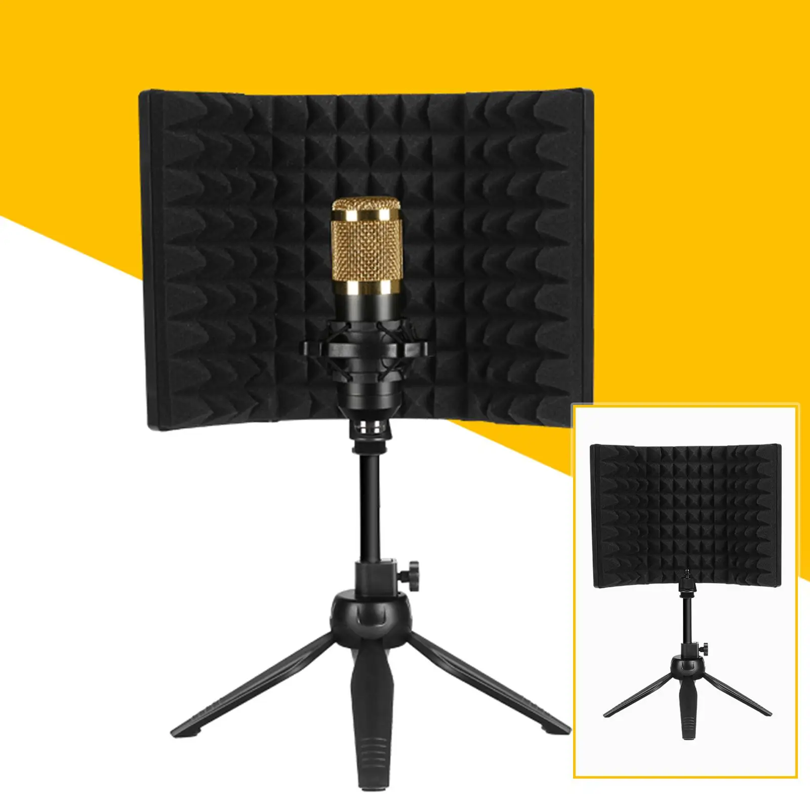 Microphone Isolation Shield Studio Recording Mic Sound Dampening Foam Reflector for Vocals