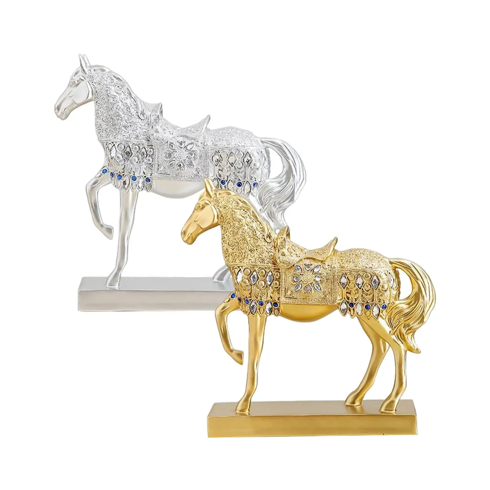 Horse Statue Figurine Animal Sculpture Decorative for Bookshelf Home Desk