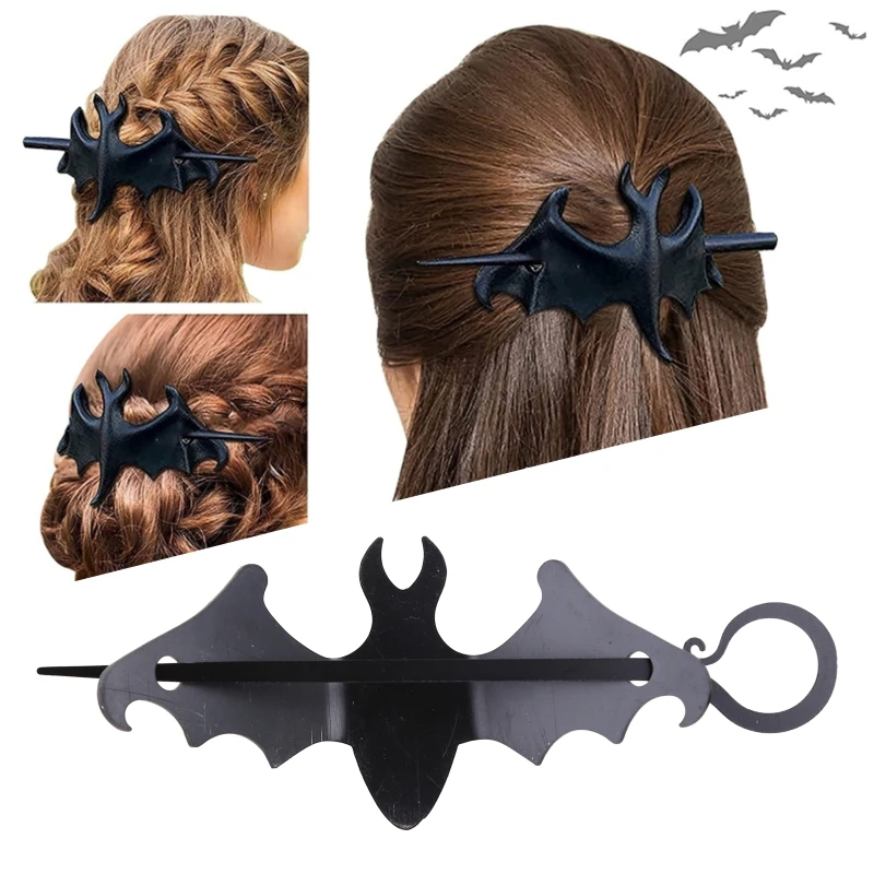 Bat Hair Clips Black Raven Hairpin Halloween Barrette for Party Wear Hairpin Cosplay Props Theme Photo Prop Costume Gift halloween costumes