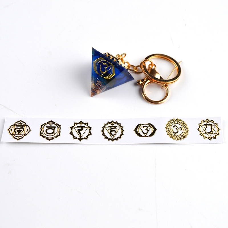 7 Chakra Geometric Copper Energy Tower Orgonite Stickers Flower Life Tree Pyramid Epoxy Resin Material Jewelry Making