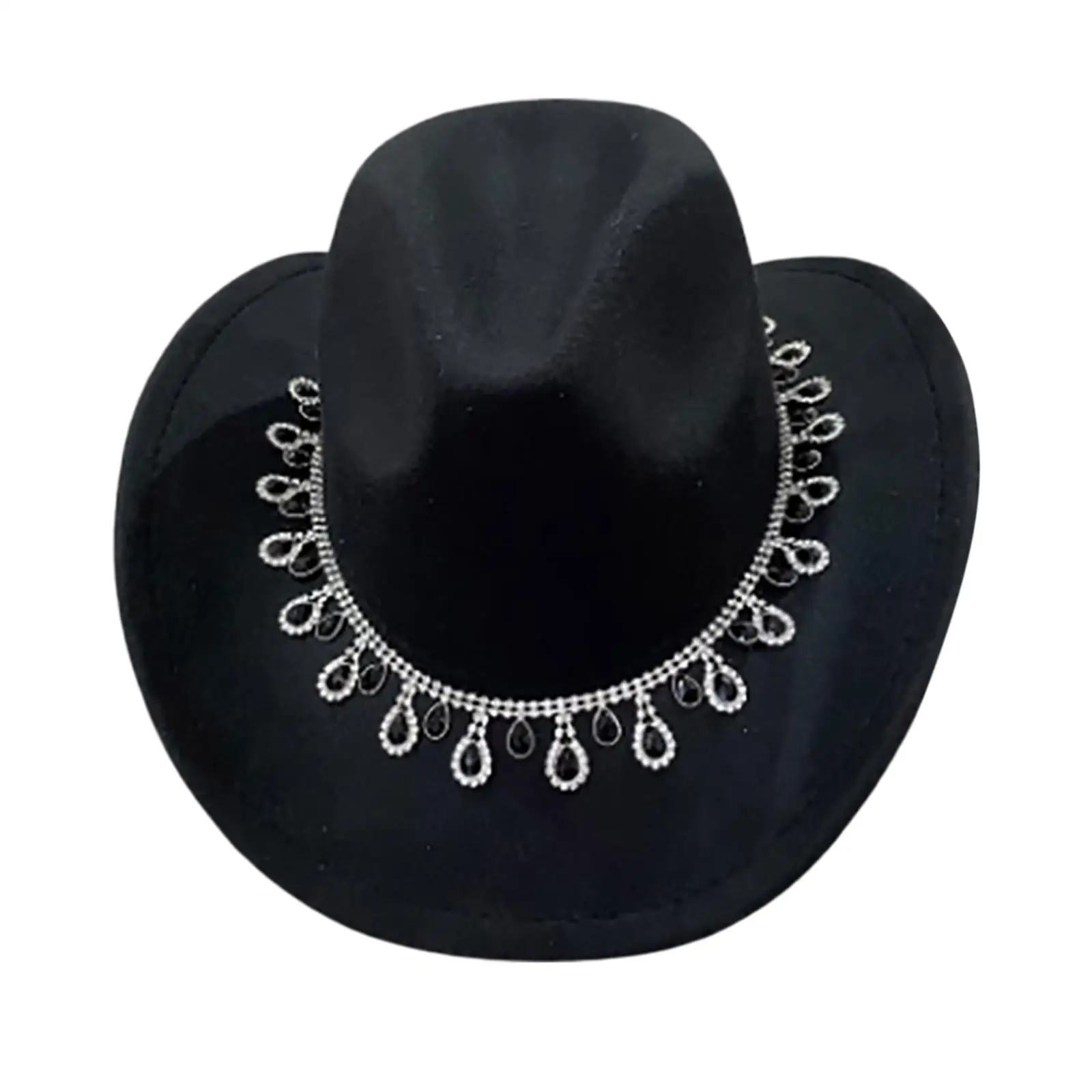 Casual Western Cowboy Hat Props Costume Accessories Cosplay Wide Brim for Party Teens Festival