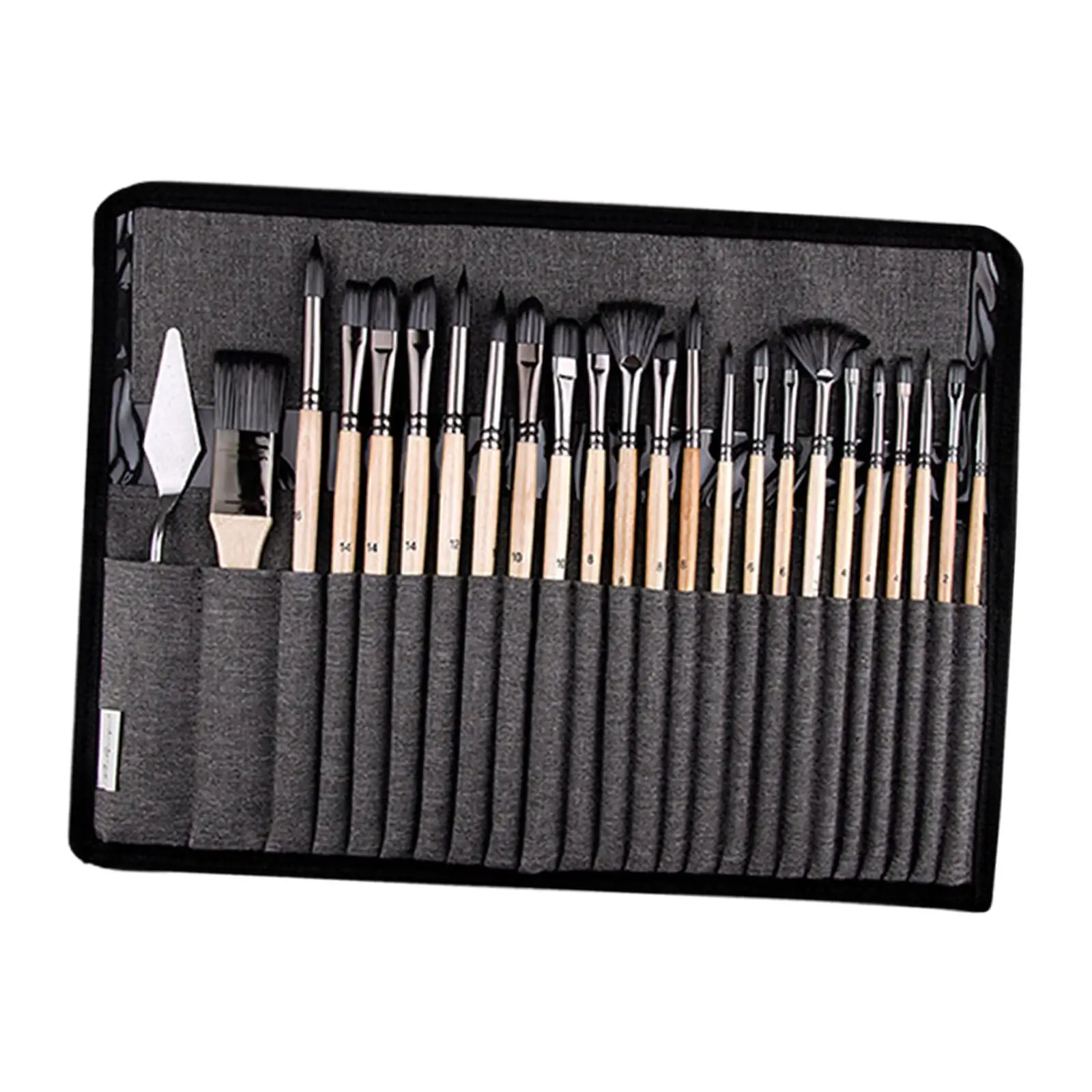 25x Painting Brushes Easy Cleaning Gouache Comfortable Gripping Watercolor Paint Brush Set with Storage Bag Paintbrushes