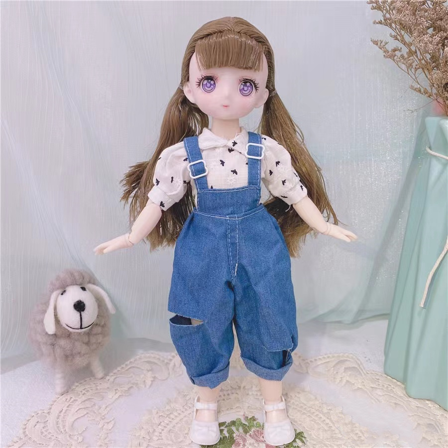 1/6 Kawaii Doll 30cm Cute Blyth Doll Joint Body Fashion BJD Dolls Toys with Dress Shoes Wig Make Up Gifts for Girl pullip